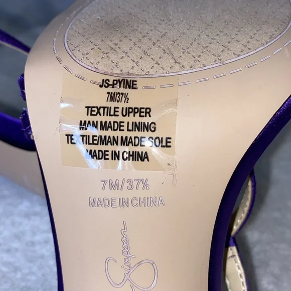 Jessica Simpson Pyine strappy heels NWOT sz. 7. Purple, triangular heel - Picture 5 of 7